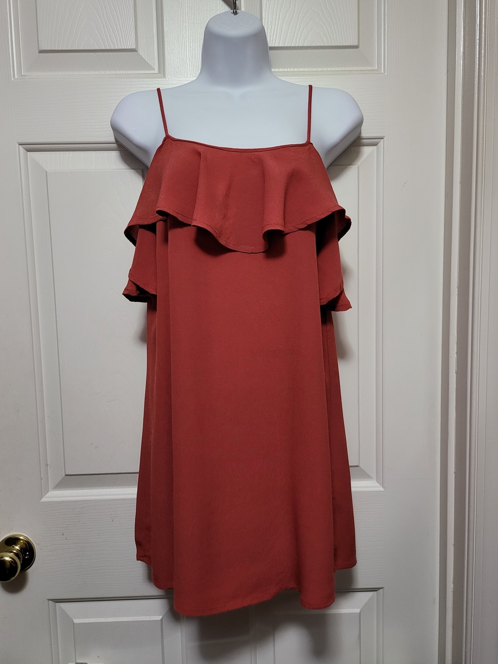 Forever 21 Rust Red Ruffle Mini Dress